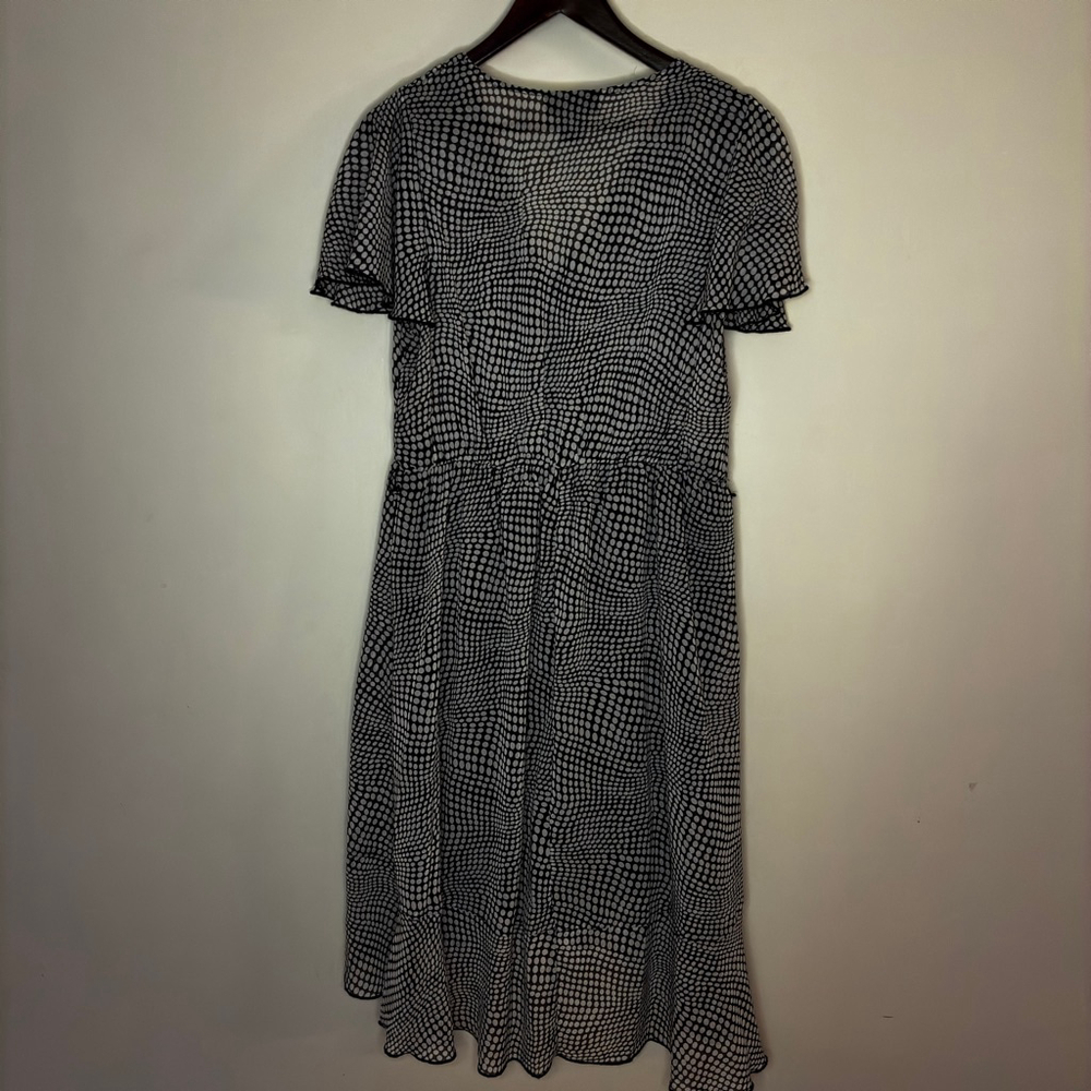 Stella & Julie Dress Size 14 Black White Polka Dot Flows Simple Elegance